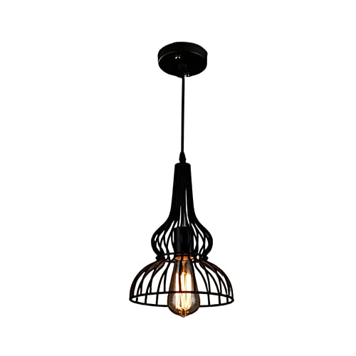Lustre gourde en maille de fer forgé ajourée avec cordon de 2 mètres modulable
