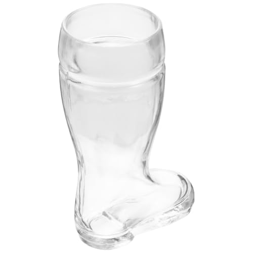Ciieeo Copa De Cristal En Forma De Bota 580 Ml, Vaso Transparente Reutilizable, Jarra De Cerveza y Cócteles, Vidrio Resistente, Adecuado para Bar y Fiesta, Diseño Creativo y Compacto