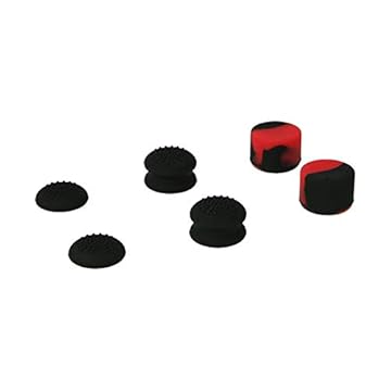 Romacci PG-P5006 Conjunto de alças de polegar 6 em 1 controlador Joystick tampa anti-derrapante de silicone para substituição da capa protetora para PS5 (6 pacotes) preta