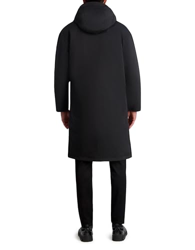 KARL LAGERFELD Men's Chest Zip Pocket Hooded Long Puffer Coat4