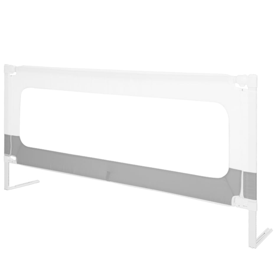 Barril de cama ajustable, 200 cm de largo, 70-89 cm de alto, barandilla de cama en gris/blanco roto, CUTE y KEPPE (no para boxsprings)