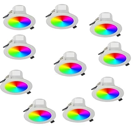 New India Lighting Solution 9 Watt 6+3 Round Colour LED Panel Side 3D Effect Light (White & PGB Ceiling Light Ceiling Lamp (White, Multicolor) (12)