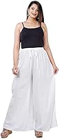 Women's Relaxed Fit Rayon Palazzo (Plus size Palazzo for women_White_3XL)