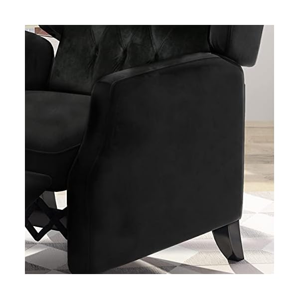 Christopher Knight Home Diana Wingback Recliner, Black + Dark Brown - Image 12