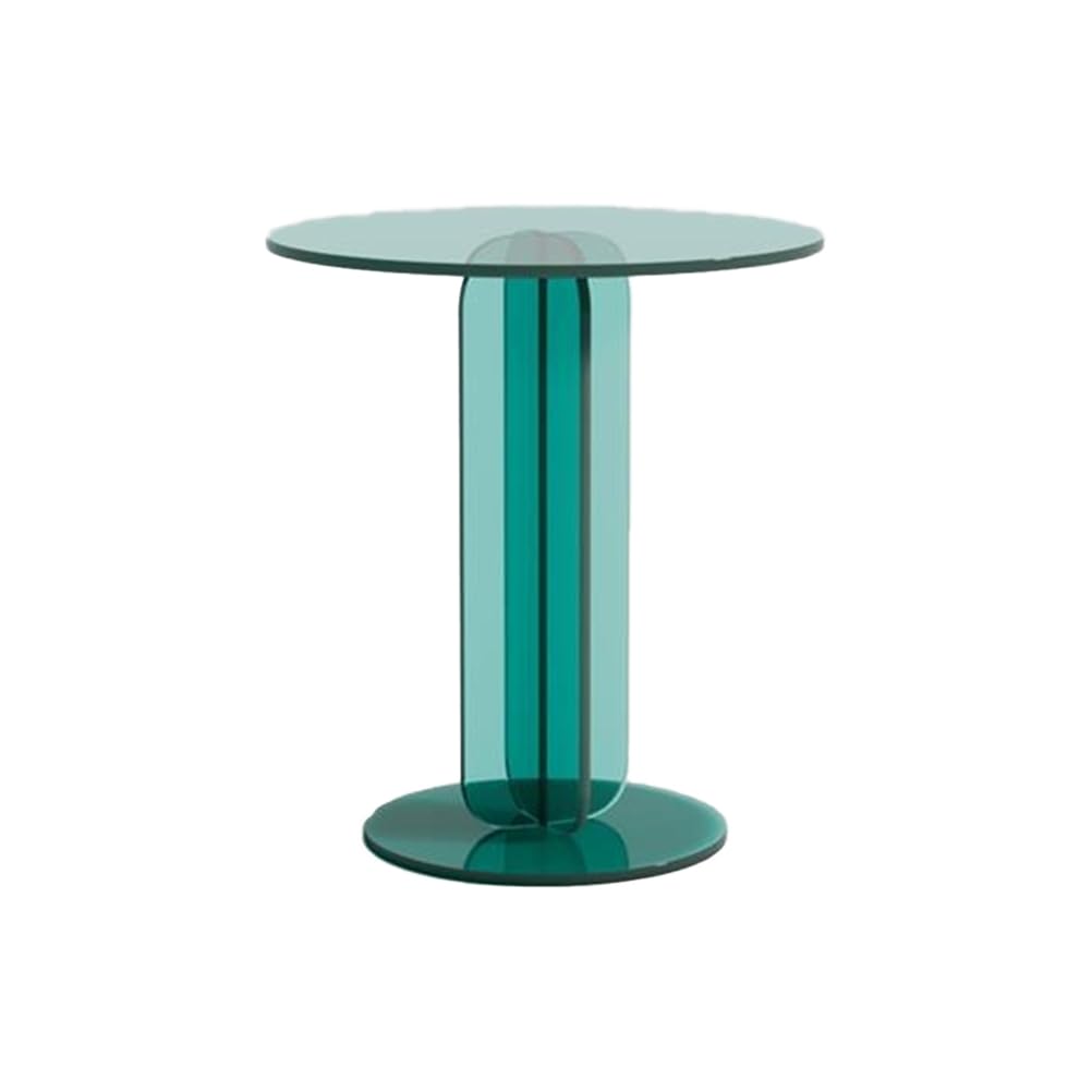 Transparent Acrylic Coffee Tables, Living Room Corner Sofa Side Bedroom Nightstand, First Choice for Small Spaces, Suitable Various Scenarios,Green,45 * 45 50cm