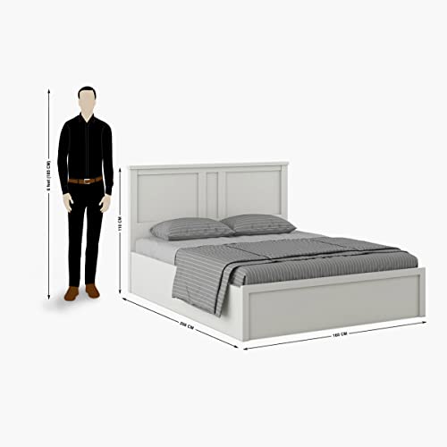 Image of Home Centre Helios Reynan Aster Queen Bed with Hydraulic Storage - White