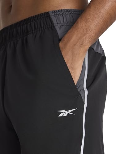 Reebok Men’s Warm Up Training 7” Short, Standard Fit, Lightweight Stretch Poly Woven Fabric, Black/Ebony, Large - image 5