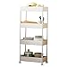 Storage trolley Multifunktionsregal, Bodenmontiertes Etagenlagerregal, Praktischer Mobiler Rollwagen, Bad, WC, Mehrzweckwagen, Kosmetikwagen (Color : White, Size : 40 * 22 * 90CM)