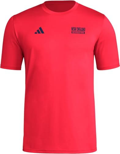 adidas Mens New England Revolution Pre-Game Short Sleeve Soccer T-Shirt,Team Power Red/New England Revolution,Large/Tall
