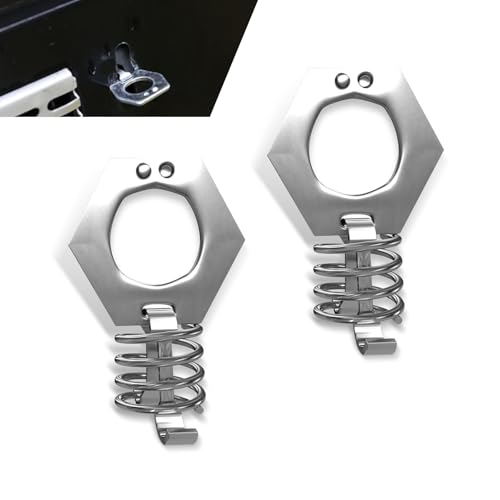 Image of 2 PCS Car Water Heater Door Lock Torsion Cam Lock, 1.4 inch x 0.8 inch Stainless Steel Water Heater Cover Latch Fastener, Vehicle Repair Parts, Suitable for Most Cars, RVs, Campers (Silver)