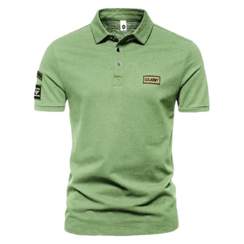 Polo brodé respirant homme : t-shirt d'été à manches courtes léger de couleur unie