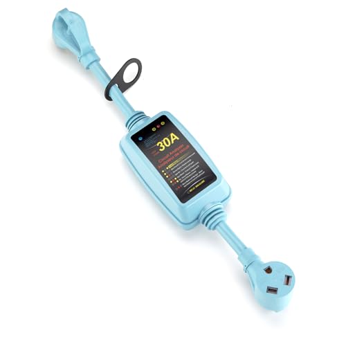 RV Surge Protector 30 Amp, ETL Certified, 5000 Joules, Circuit Analyzer, LED Indicator, NEMA TT-30P to TT-30R