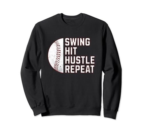 SWING HIT HUSTLE REPEAT - Camiseta de béisbol para jugador de béisbol Sudadera