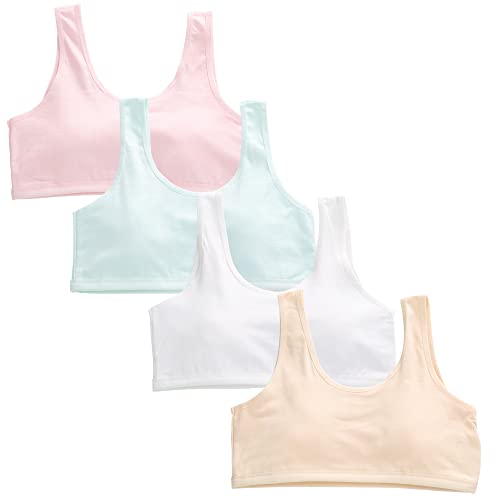 SIAEYINFY Girls Bra, 6PCS Girls Training Bra Cotton Bralette Seamless Cami Crop Bras (US, Age, 10 Years, 4packs)