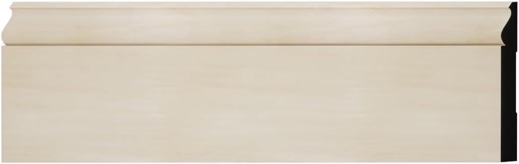 Ekena Millwork WM163E - Americraft Baseboard Solid Hardwood Moulding, 9/16"D x 5 1/4"W x 96"L, Stain Grade Poplar