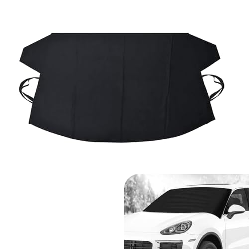 Image of 1 PC Car Windshield Cover, 75 inch x 47.25 inch 600D Oxford Fabric Windshield Frost Cover, Water and Heat and Sag-Proof Car Anti-Theft Cover, Universal for Most Cars (Black)