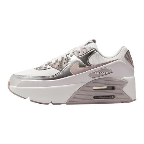 Nike Air Max 90 LV8 Women's Shoes (IB0170-101, Summit White/Vast Grey/Metallic Platinum/College Grey)