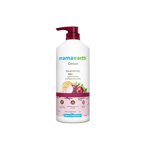 MAMAEARTH Onion Shampoo with Onion & Plant Keratin 33.81 Fl Oz (1L)