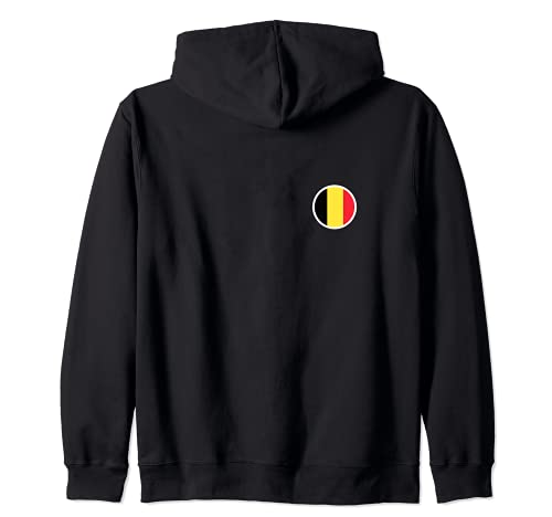 Flag Belgium Zip Hoodie, Black, S