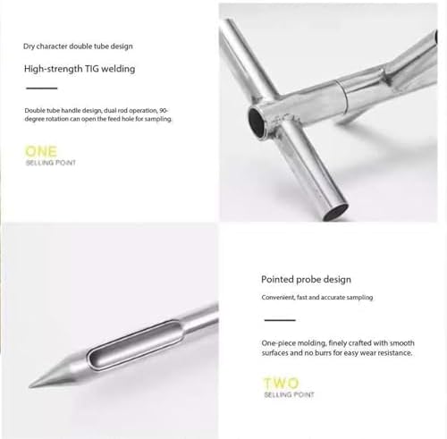 Grain Probe Sampler Powder Sampler,Pointed Design, 32/38mm Diameter,for Measuring Size of Rice and Corn(Size:1.2 M (4 Ft),Color:32 Mm (1.25in))