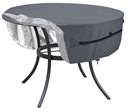 Dalema Round Outdoor Table Cover,100% Waterproof Anti-Uv Heavy Duty Round Patio Table Cover 36 Inch,Outside Durable Protector Covers For Small Round Table.(36 X 36 X 8 Inch,Grey) #TOP14