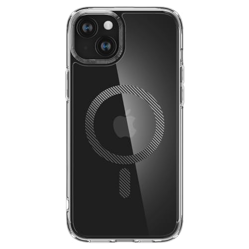 Image of Spigen Ultra Hybrid MagFit Back Cover Case for iPhone 15 /14 /13, MagSafe Compatible, Air Cushion Technology - PC+TPU | Carbon Fiber
