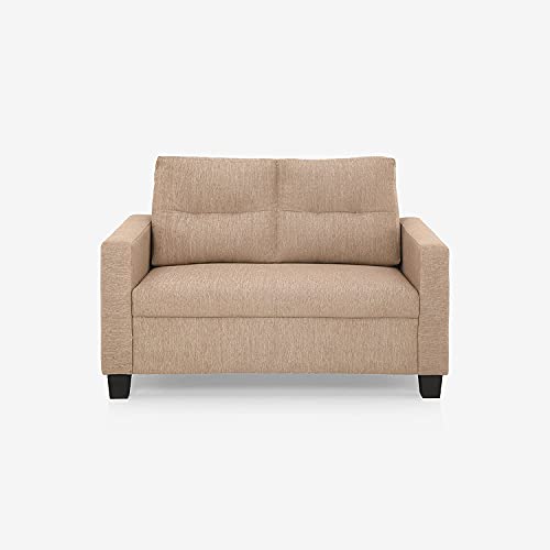 Image of Duroflex Ease - 2 Seater Sofa | Premium Fabric, High Comfort Foam, Durable Wood Frame & Easy Maintenance | 3 Year Warranty | Two Seater Sofa for Living Room - Brown