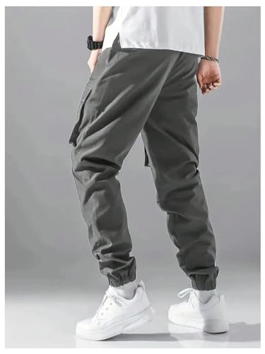 SweatyRocks Boy's High Waisted Cargo Pants Drawstring Casual Long Joggers Trousers with Pockets2