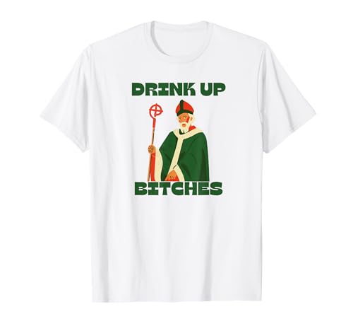 Divertente drink up St Patty's Day adulto umorismo regali vintage Maglietta