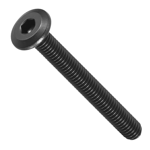 Image of METALLIXITY Flat Head Hex Socket Cap Screws Bolts(M6-1x50) 10Pcs, 304 Stainless Steel Hex Socket Furniture Bolts Screws - for Furniture Woodworking Project, Black