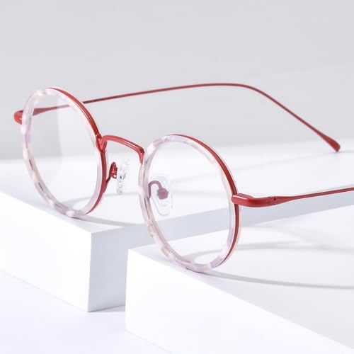 Image of FONEX Acetate Titanium Glasses Frame Men 2024 New Round Eyeglasses Spectacles Eyewear F85844