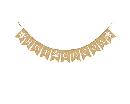 HOT COCOA Banner Burlap Bunting Banner Garland...