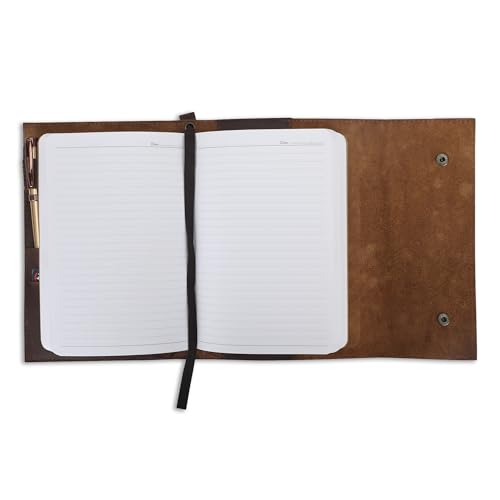 Carnet A5 en cuir fait main rechargeable avec porte-stylo et organiseur rustique unique