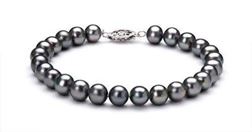 Black 6-7mm AA Quality Freshwater 925 Sterling Silver Cultured Pearl Set For Women3