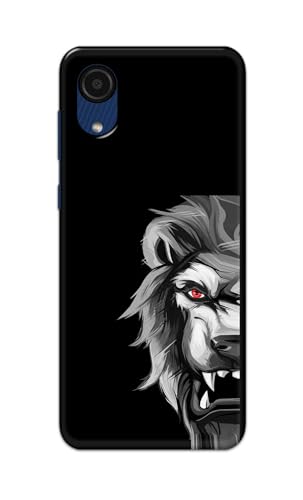 Image of PRINTFIDAA Plastic Printed Hard Back Cover Case For Samsung Galaxy A03 Core Back Cover (Angry Lion) -112, Multi