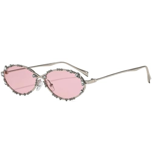 Lunettes de soleil ovales protection UV400 totale style punk en métal