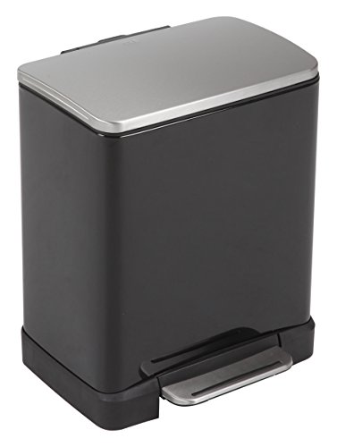 EKO - Europe E-Cube Step Bin 20L 20L Rectangular Negro cesto de Basura - Cubo de Basura (366 mm, 320 mm, 445 mm)