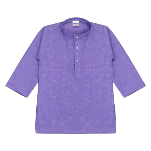 Image of superminis Baby Boys Cotton Solid Ethnic Wear Kurta Pyjama Set With Wooden Button