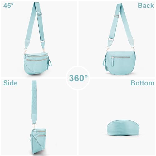 Image of Lushandy Bum Bag Checkered Crossbody Bag Mom Everyday Purse | Roomy Space, Wipe Clean, Wide Strap