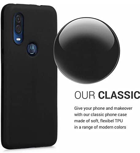 Image of Mobile Back Cover Case for Motorola Moto P40 / Motorola One Vision (Silicone Case|CameraProtection|Black SC1510)