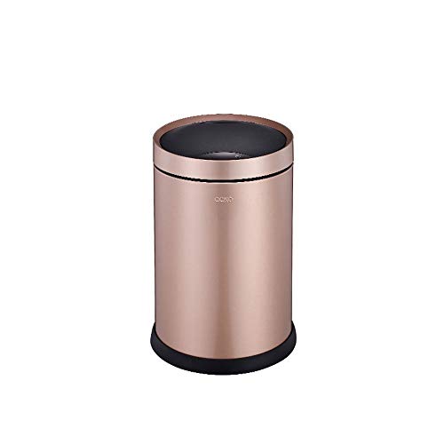 Papelera de inducción inteligente oro rosa 6l con tapa automática eléctrica