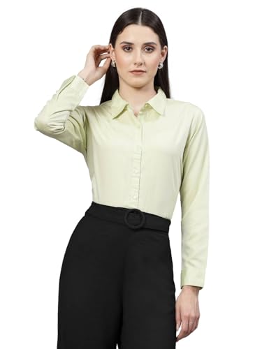Image of Style Quotient Women Solid Chambrey Regular Formal Shirt