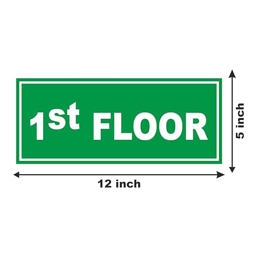 Image of ATTRACTSO - Basement to 5th Floor Sign Self Adhesive Laminated Sticker for Home, Office, Shop, Hospital, Hotel, Theatre, Restaurant - 12 inchx5 inch inch (Green)