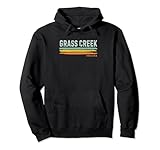 Vintage Stripes Grass Creek IN Pullover Hoodie