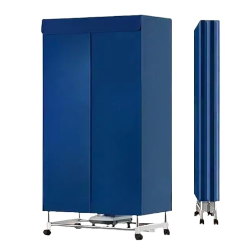 ZYHAOYAN Foldable dryer, tumble dryer for home use, waterproof oxford cloth, large capacity 680L, 1500W high power dryer wardrobe, suitable for home, flat and travelling caravan(Blue)