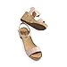 DREAM PAIRS Women's Open Toe Buckle Ankle Strap Platform Wedge Sandals for Women Summer Dressy Shoes,Size 7.5,Nude/Pu,NINI-8