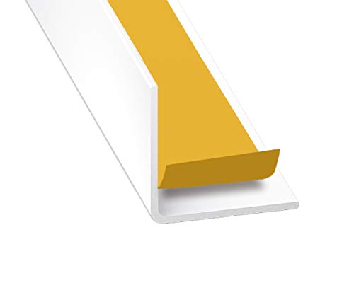 Eckwinkel, Aluminium, lackiert, Weiß, 20 x 20 x 1,5 cm, selbstklebend, 1,30 m