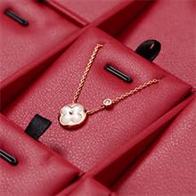 Red Leather Jewelry Tray Necklace Display Tray Jewelry Drawer Organizer Necklace Bracelet Holder Organizer Tray Stackable Jewelry Trays for Necklace Bracelet Pendant (Red
