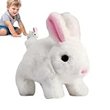 Hopping Bunny Toy - Animal en peluche rebondissant réaliste, nez tremblant,...