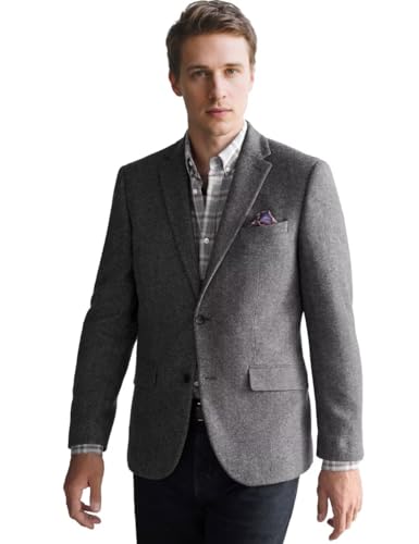 Men's Herringbone Tweed Blazer Business Casual Jacket Wedding Suit